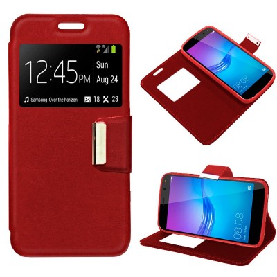 Flip Cover Huawei Y6 2017 Rojo