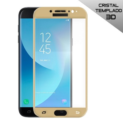 Protector Cristal Templado Samsung Galaxy J7 2017 Dorado